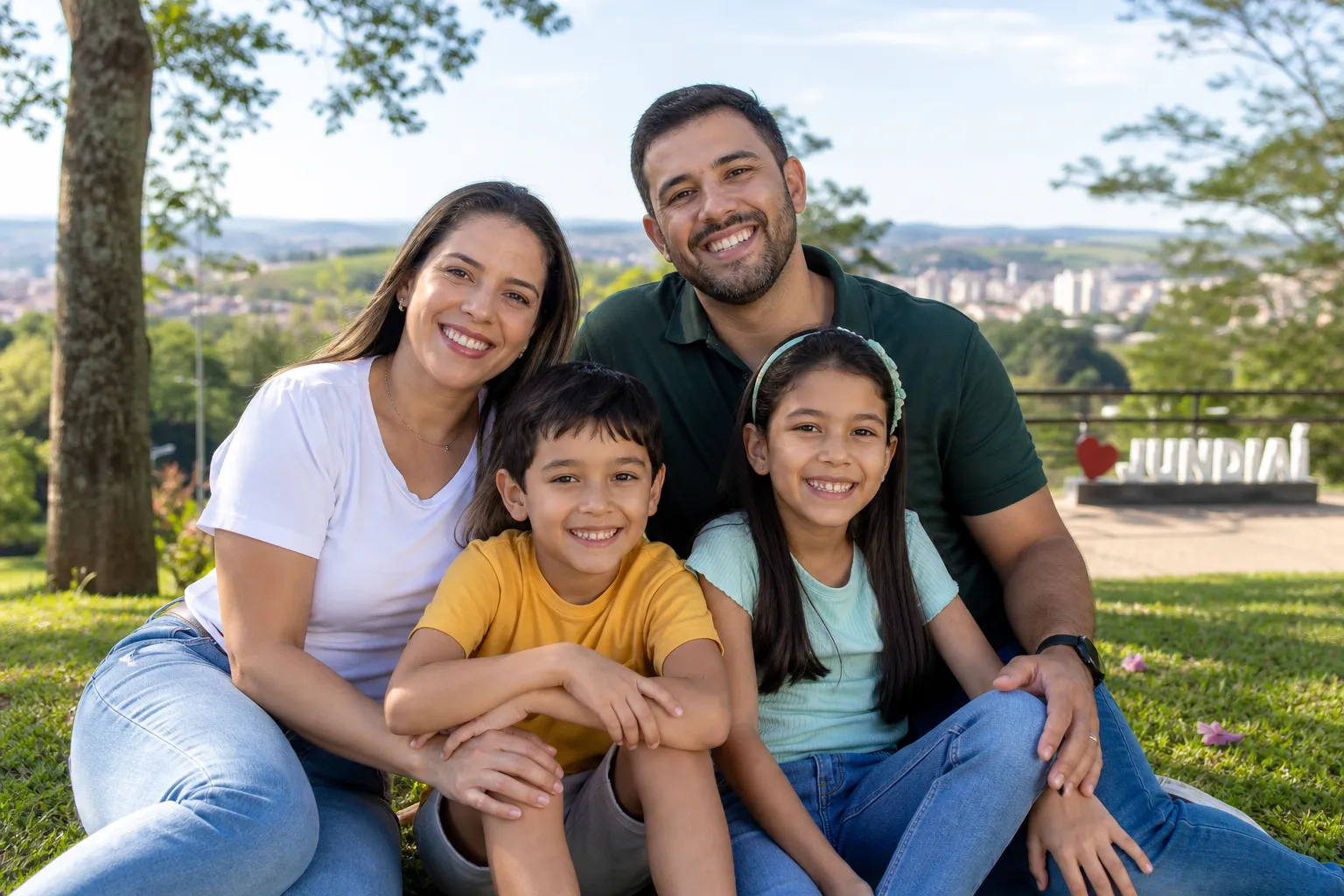 Família de Jundiaí escolhendo plano de saúde individual ou familiar — comparar Hapvida NDI, Saúde Beneficência, Única Saúde e Plena Saúde