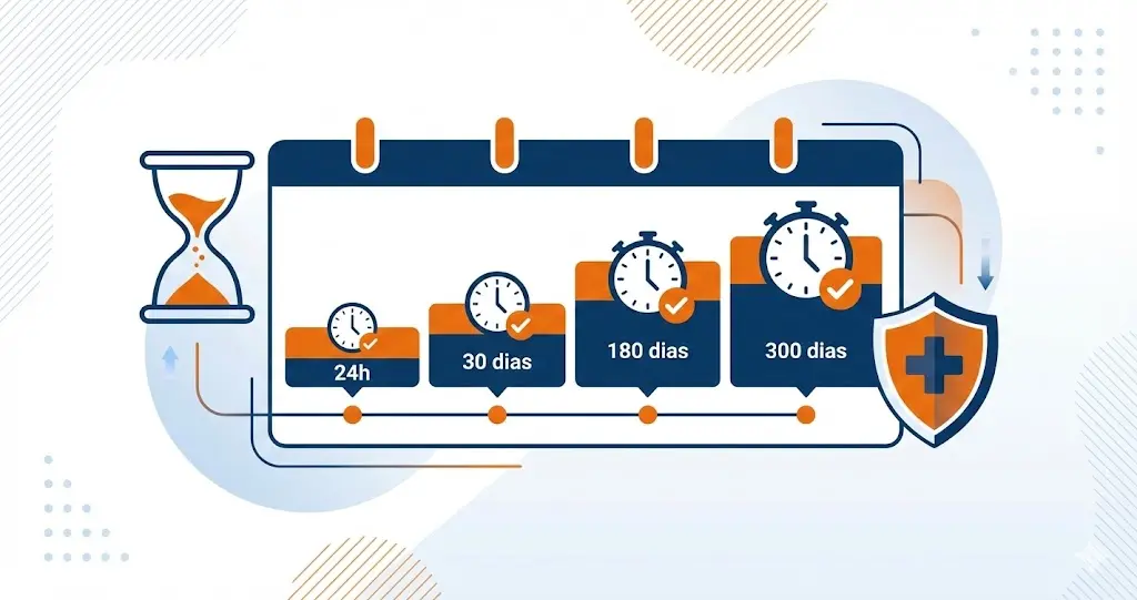 Guia completo sobre carência de plano de saúde — prazos da ANS de 24h a 730 dias e como evitar carências